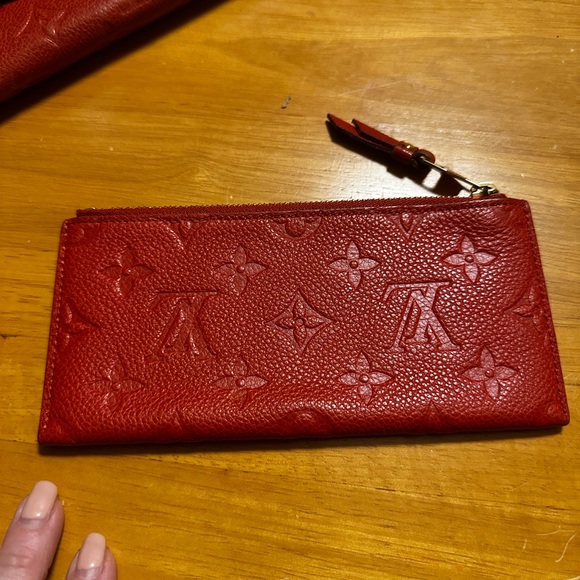 Louis Vuitton Women's Red Leather Empriente Long Wallet w/ Pouch - Picture 9 of 11